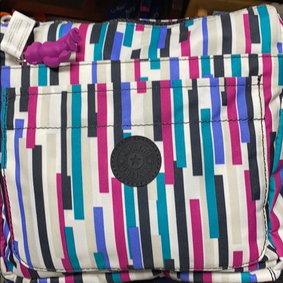 🆕Kipling Sebastian Crossbody, Urban Stripe🟪🟦 - Picture 8 of 14
